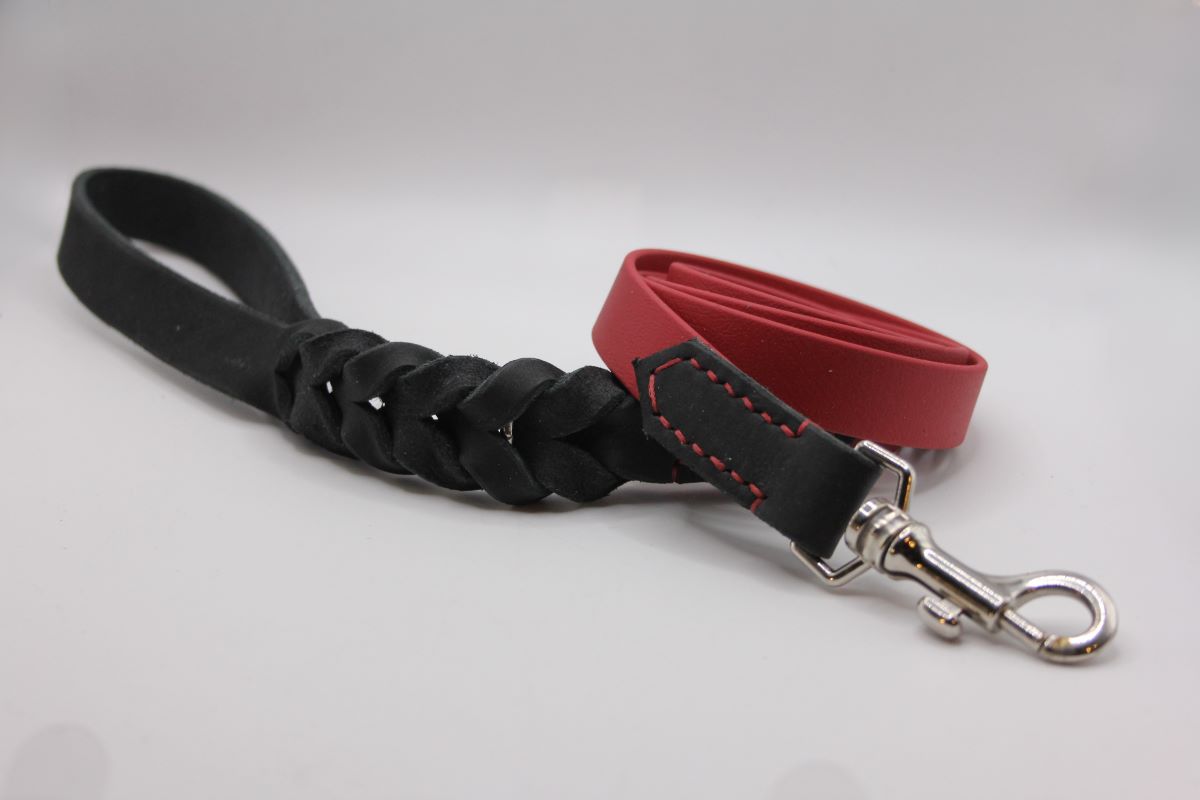 Biothane® Leine 'Montis Braid' – geflochtenes Fettleder, 1 m bis 2 m, mit oder ohne Handschlaufe